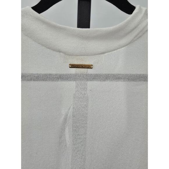 NWT MICHAEL KORS Women's Long Lightweight White Cardigan Sweater Size S - Picture 4 of 5